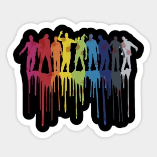 Rainbow Zombie Shuffle: Version Two Sticker